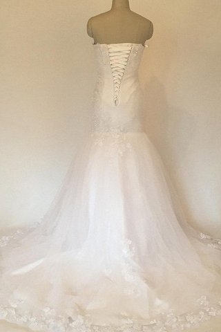 Robe de mariée cordon de sirène col en forme de cœur en tulle longueur au ras du sol - Photo 2