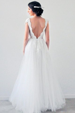 Abito da Sposa in Tulle in Pizzo Romantico A-Line con Piega a riva - Foto 2