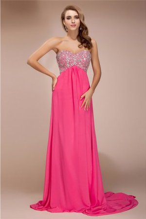 Robe de bal longue avec chiffon avec sans manches avec perle de traîne courte - Photo 1