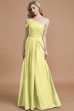 Abito da Damigella Naturale A-Line Principessa in Chiffon Monospalla - Foto 10