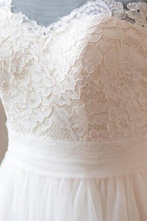 Robe de mariée naturel avec décoration dentelle a-ligne en tulle avec zip - Photo 2