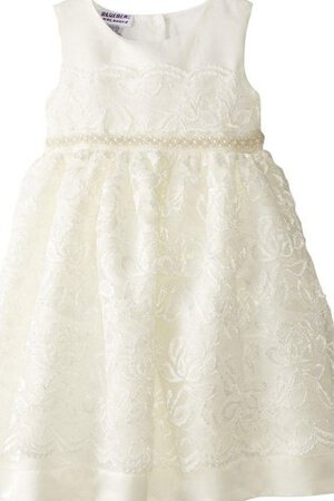 Robe de cortège enfant de tour de ceinture empire ligne a manche nulle en taffetas boutonné - Photo 1