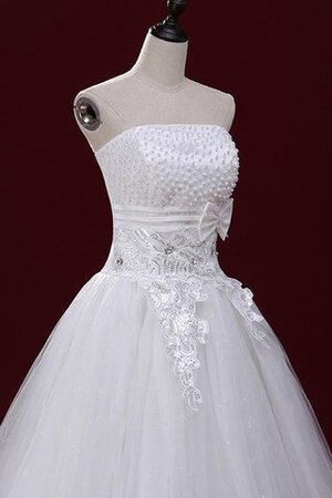 Vestido de Novia en Organza de Abalorio de Manga Poeta de Hasta el suelo - Foto 3