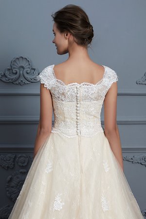 Robe de mariée éblouissant brodé avec perle de traîne moyenne charmeuse - Photo 8