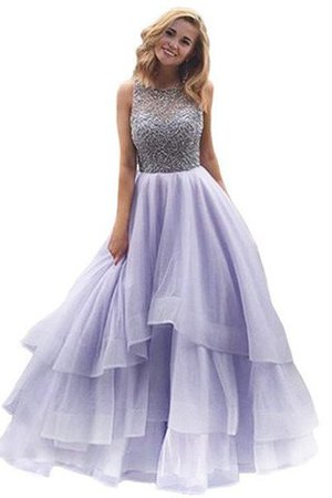 Organza Duchesse-Linie Ärmelloses Schaufel-Ausschnitt Anständiges Quinceanera Kleid - Bild 1