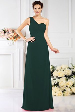 Robe demoiselle d'honneur plissé avec zip en chiffon au drapée a-ligne - Photo 9