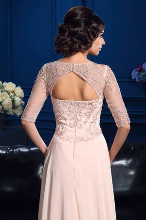 Robe mère de mariée longue en 1/2 manche v encolure en chiffon de traîne courte - Photo 4