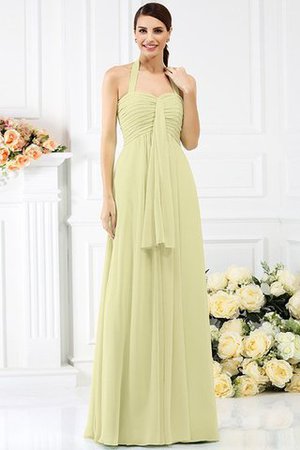 Robe demoiselle d'honneur plissage longue avec sans manches de dos nu en chiffon - Photo 8