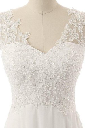 Robe de mariée modeste plissé appliques de col en cœur ruché - Photo 2