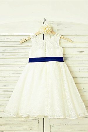 Robe de cortège enfant naturel col u profond jusqu'au sol avec fleurs de princesse - Photo 3