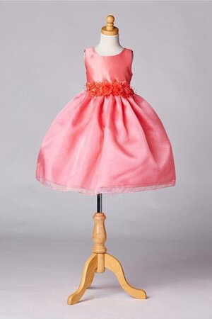 Robe de cortège enfant naturel en organza de lotus avec sans manches de mode de bal - Photo 1