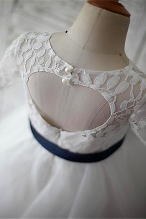 Robe de cortège enfant naturel ligne a de princesse avec ruban ceinture en étoffe - Photo 5