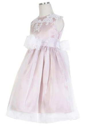 Abito da Cerimonia Bambini con Applique con Piega in Taffeta al ginocchio Cappellino A-Line - Foto 2