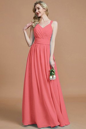 Robe demoiselle d'honneur naturel avec chiffon ligne a v encolure - Photo 34