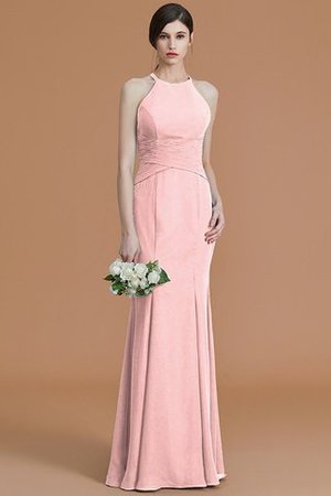 Robe demoiselle d'honneur naturel avec sans manches en chiffon ruché de sirène - Photo 27