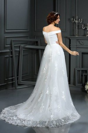 Robe de mariée classique delicat decoration en fleur avec zip de traîne moyenne - Photo 2