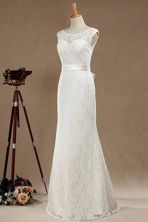 Meerjungfrau Stil Schaufel-Ausschnitt konservatives luxus Brautkleid mit Gürtel mit Bordüre - Bild 3
