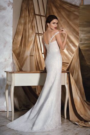 Abito da Sposa in Pizzo Formale E Informale in pizzo Senza Maniche con Applique Allacciato - Foto 3