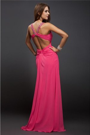 Robe de bal longue grandes bretelles de tour de ceinture empire en chiffon maillot - Photo 2