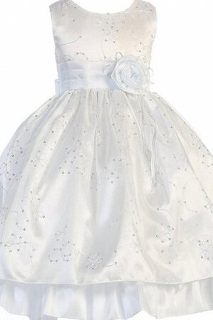 Robe de cortège enfant pailleté avec fleurs encolure ronde avec manche épeules enveloppants - Photo 1