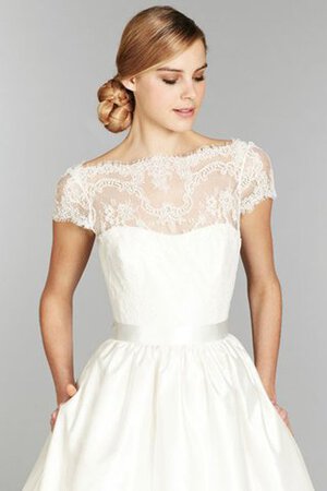 Abito da Sposa Cappellino A-Line con Manica Corte conservatore Semplice con Increspato - Foto 4