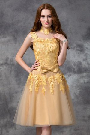 Robe de cocktail bref appliques de princesse avec sans manches de col haut - Photo 1