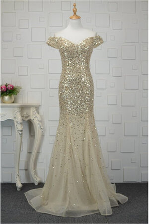 Robe de bal en tulle en satin rêveur brillant longue - Photo 1