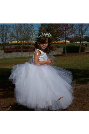 Robe de cortège enfant naturel avec nœud à boucles avec ruban col u profond manche nulle - Photo 4