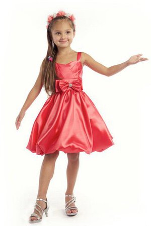 Robe de cortège enfant avec nœud à boucles au niveau de genou ligne a en taffetas avec zip - Photo 2