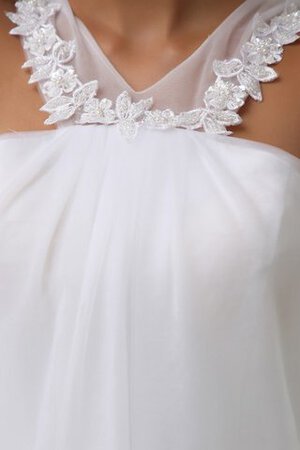 Abito da Sposa in Chiffon con Applique A-Line sexy in pizzo Semplice - Foto 4