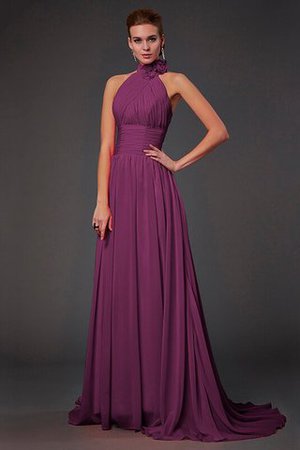 Robe demoiselle d'honneur longue fermeutre eclair a-ligne avec chiffon dénudé - Photo 13