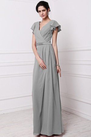 Robe demoiselle d'honneur plissé longue en chiffon avec fronce en forme - Photo 28