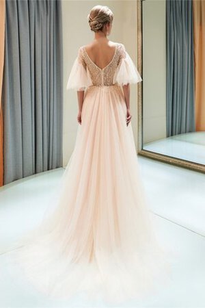 Robe de bal en tulle en 1/2 manche délicat avec zip naturel - Photo 5