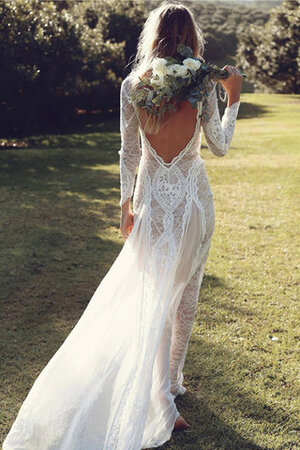 Robe de mariée de traîne courte distinctif longueru au niveau de sol romantique naturel - Photo 2