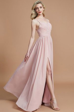 Robe demoiselle d'honneur naturel avec chiffon ruché manche nulle a-ligne - Photo 6