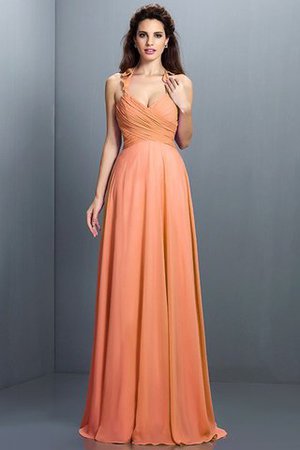 Normale Taille Nackenband Chiffon Sittsames Brautjungfernkleid mit Reißverschluss - Bild 20