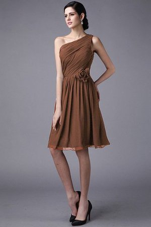 Robe demoiselle d'honneur bref naturel au drapée manche nulle avec chiffon - Photo 4