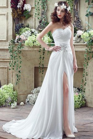 Perlenbesetztes keine Taille Garten sexy romantisches Brautkleid mit Plissierungen - Bild 5