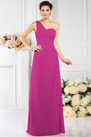 Robe demoiselle d'honneur plissé avec zip en chiffon au drapée a-ligne - Photo 11