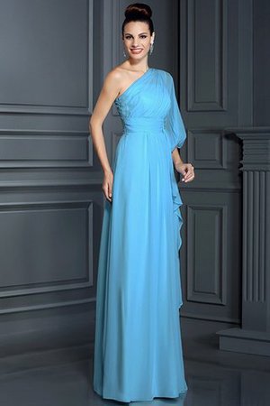 Robe demoiselle d'honneur longue en chiffon jusqu'au sol gaine en 3/4 manche - Photo 4