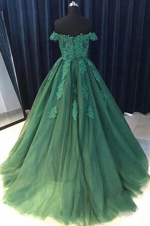 Spitze kurze Ärmeln gesticktes Elegantes Ballkleid mit gekappten Ärmeln mit Reißverschluss - Bild 2