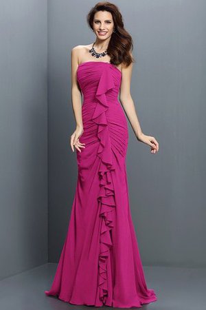 Robe demoiselle d'honneur plissage longue avec zip en chiffon de bustier - Photo 11