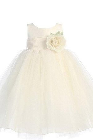 Robe de cortège enfant manche nulle avec fleurs de tour de ceinture en haute a-ligne - Photo 1