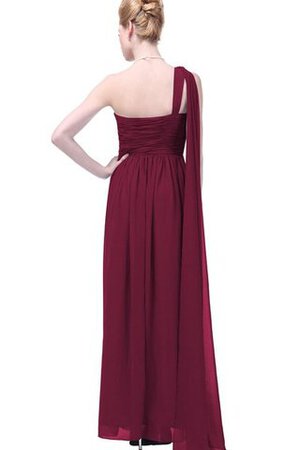 Robe demoiselle d'honneur d'épaule asymétrique avec chiffon a-ligne avec sans manches ruché - Photo 6