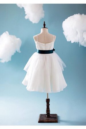 Abito da Cerimonia Bambini A-Line con Piega con Seghettato in Organza con Perline con Fiore - Foto 3