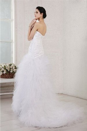 Robe de mariée longue cordon col en forme de cœur avec sans manches a-ligne - Photo 2