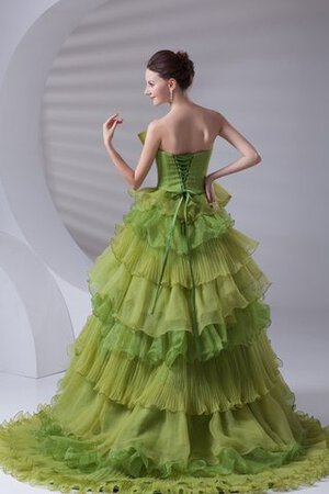 A-Linie trägerloser Ausschnitt Duchesse-Linie geschichtes Quinceanera Kleid mit Rüschen - Bild 8