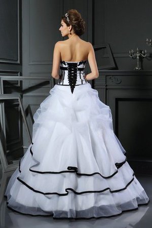 Abito da Sposa Lungo Senza Maniche Cuore con Applique Naturale - Foto 2