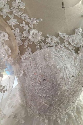 Abito da Sposa con paillette tradizionale in Tulle con Bottone con Applique Elegante - Foto 2