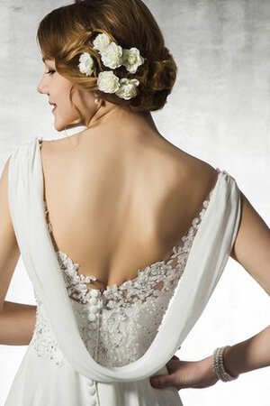 Elegante Vestido de Novia de Cola Corte de Abalorio de Manga tapada - Foto 5